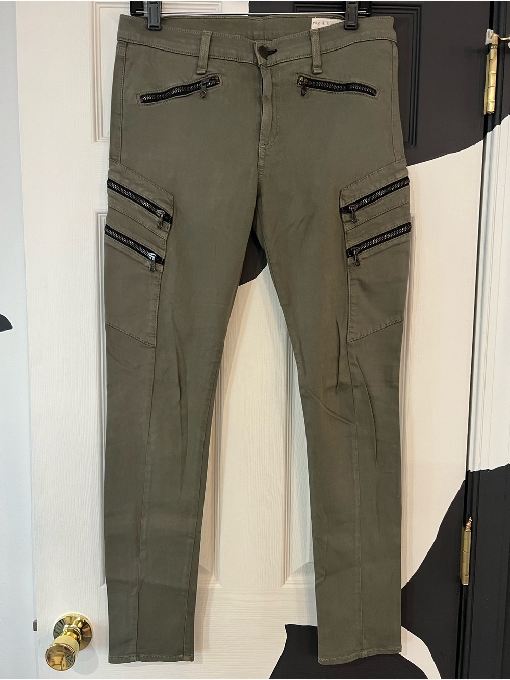 rag & bone Olive Green Zip Pants